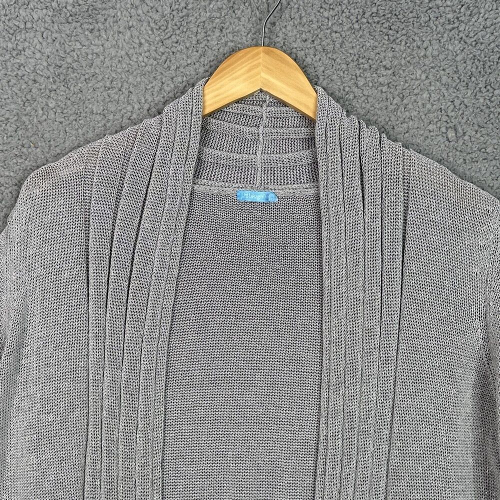J McLaughlin Cardigan Sweater Womens Sz Large L Gray Open Front Lagenlook Knit - Picture 2 of 15